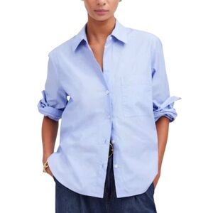 Madewell Women’s Easy Y-Neck Button Up Blouse NWT XL Light Blue